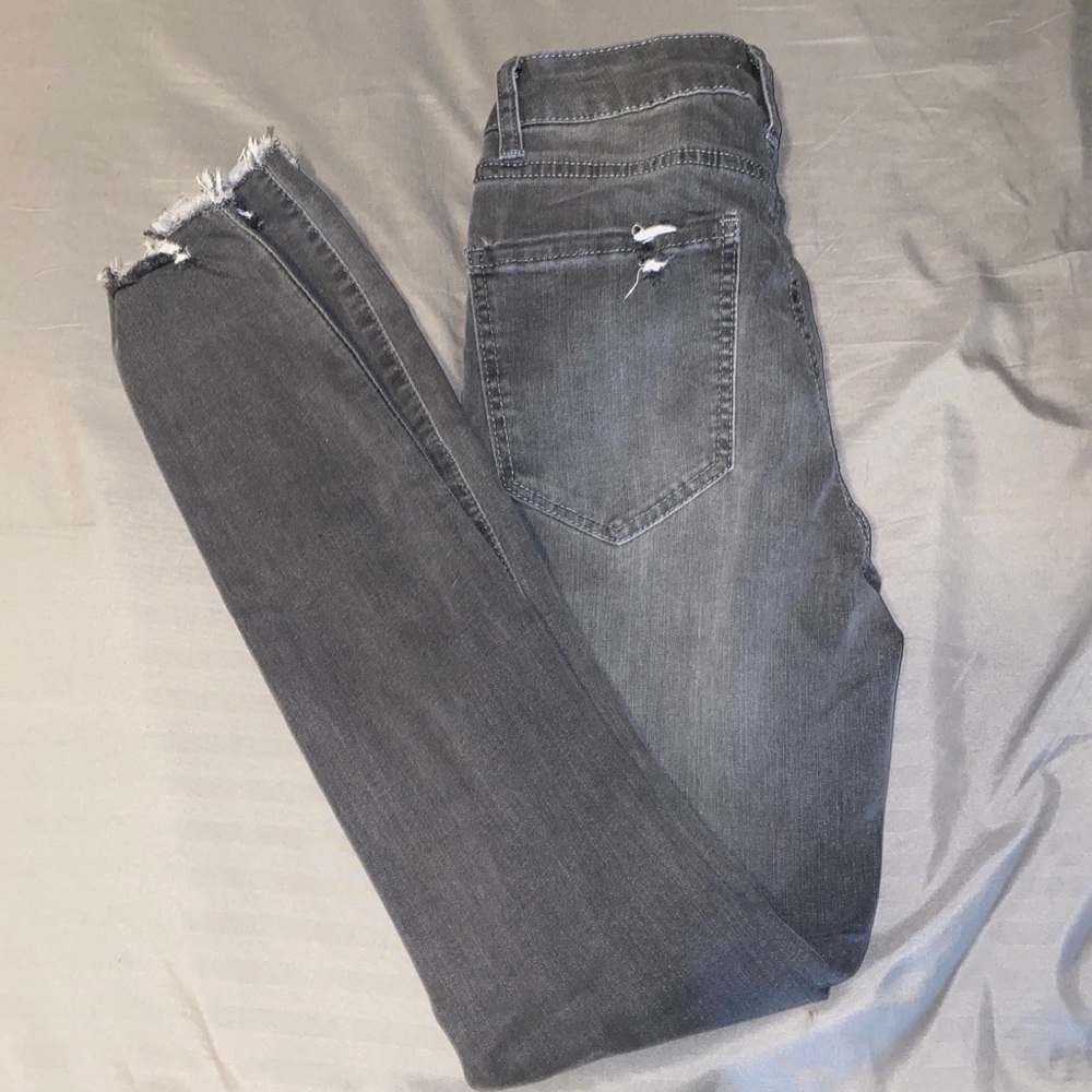 Distressed Gray Jeans